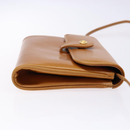 Gucci Vintage Flap Crossbody Bag Leather, BROWN, LEATHER, Shoulder bag