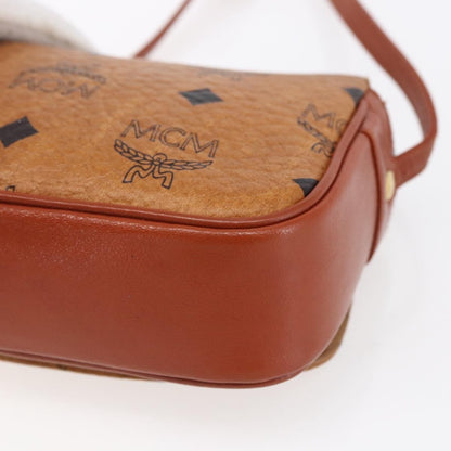 MCM Visetos Shoulder bag Canvas and Leather, BROWN, CANVAS, Shoulder bag
