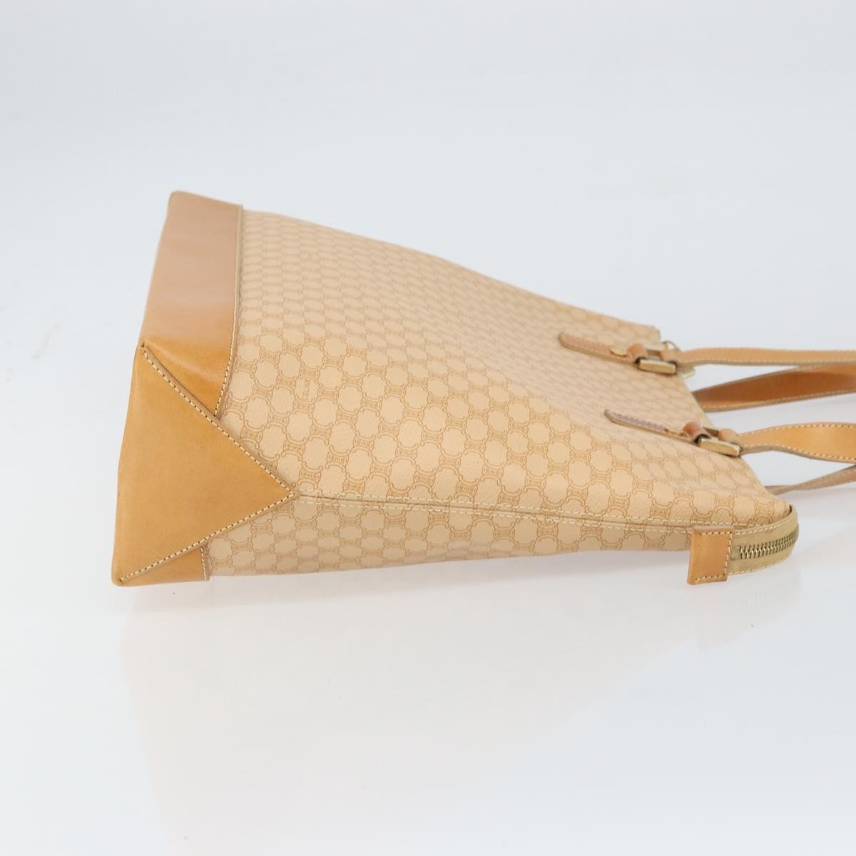 Celine Vintage Macadam Tote bag Canvas and Leather, BEIGE, CANVAS, Tote bag