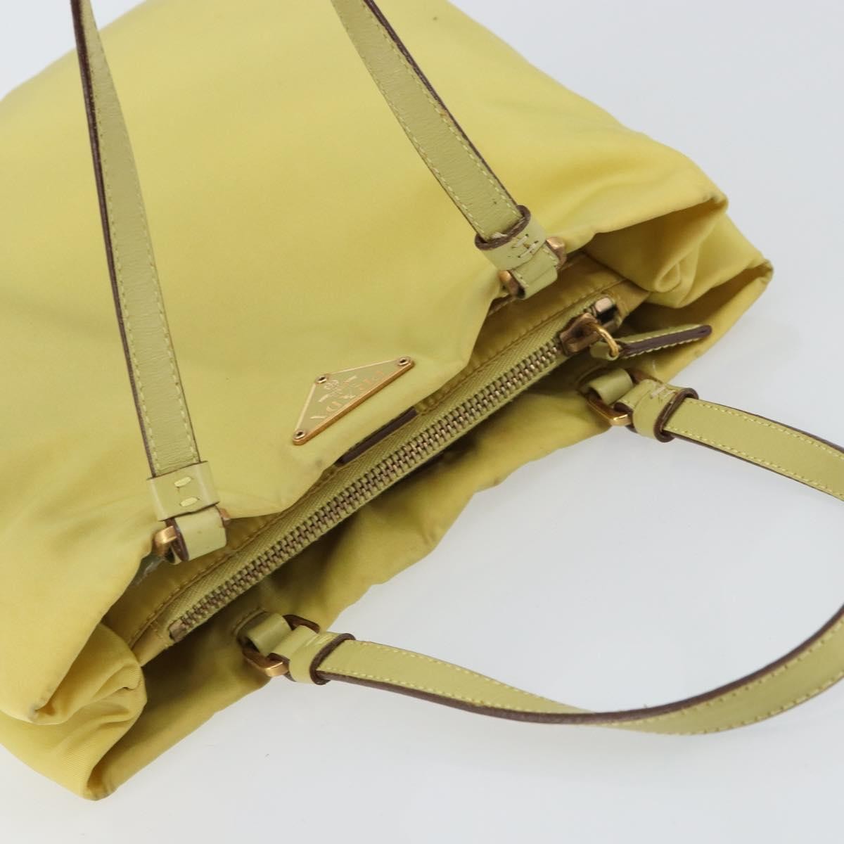 Prada Vintage Tote Nylon, Yellow, Nylon, Tote Bag