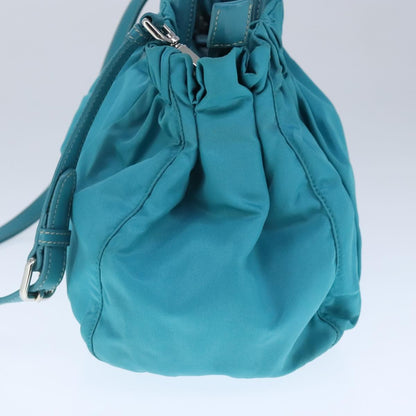 Prada Bow Convertible Tote Tessuto, BLUE, NYLON, Handbag