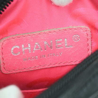 Chanel Cambon Pochette Quilted Leather, Black, Leather, Shoulder Bag