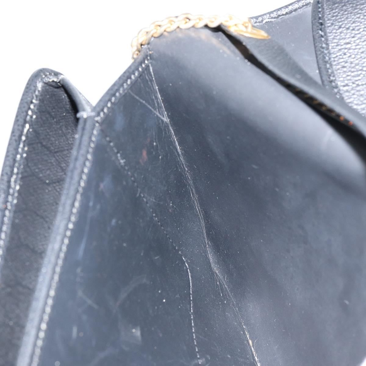 Christian Dior Vintage Chain Flap Shoulder Bag Leather, BLACK, LEATHER, Shoulder bag
