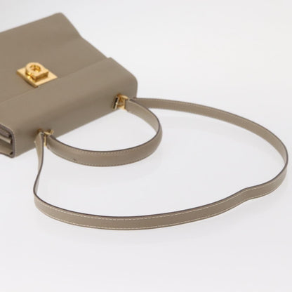 Salvatore Ferragamo Gancini Top Handle Flap Bag Leather, BEIGE, LEATHER, Handbag