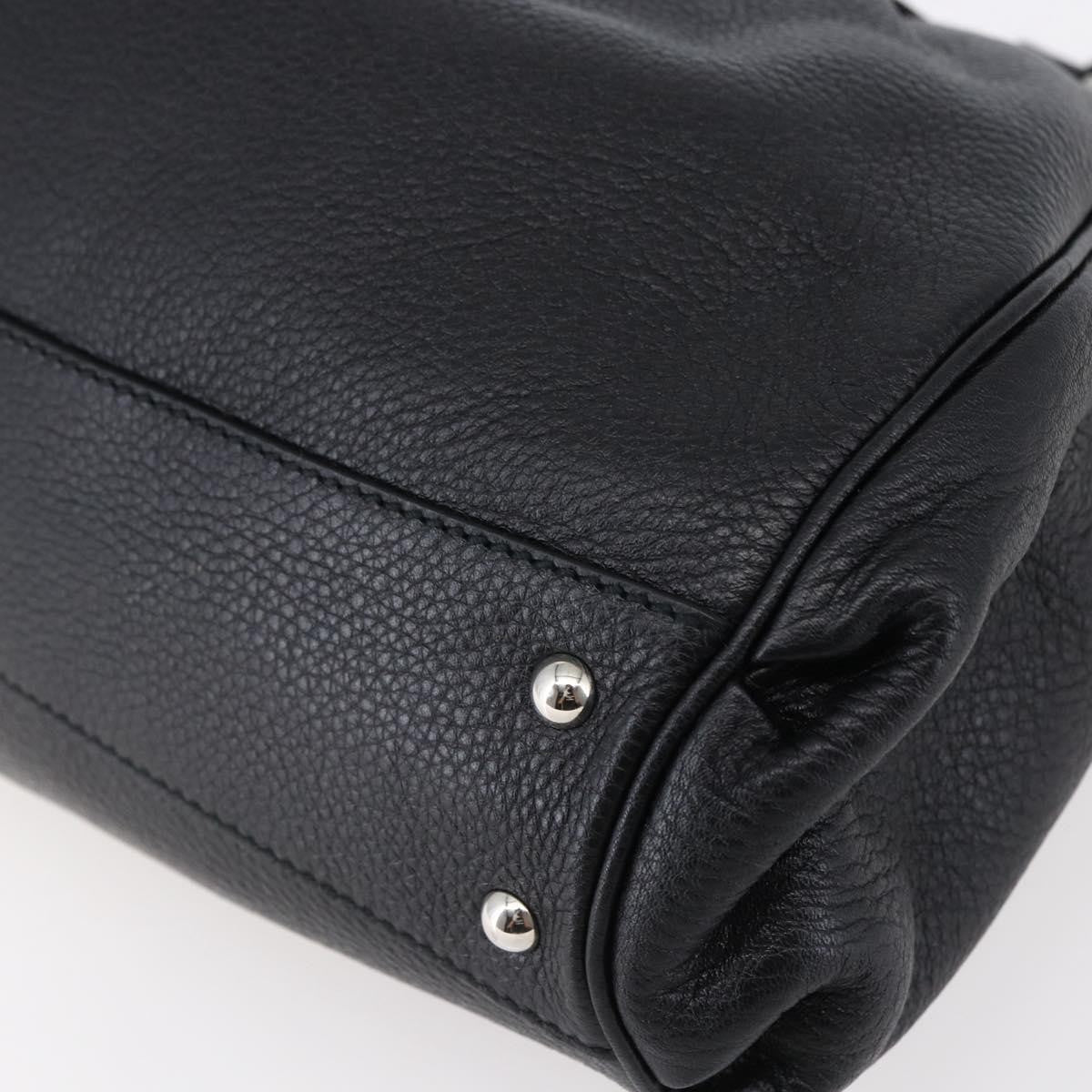 Salvatore Ferragamo Gancini Tote Leather, BLACK, LEATHER, Tote bag