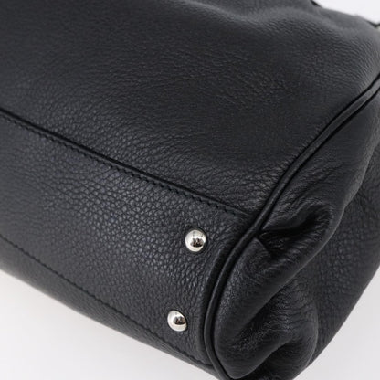 Salvatore Ferragamo Gancini Tote Leather, BLACK, LEATHER, Tote bag