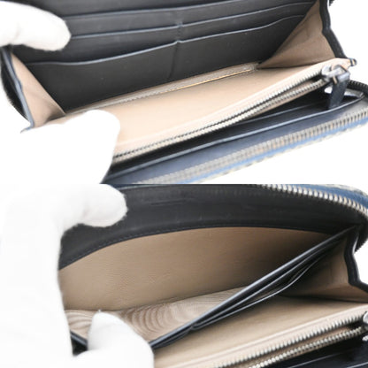 Bottega Veneta Intrecciato Wallet Leather, BLUE, LEATHER, Wallets