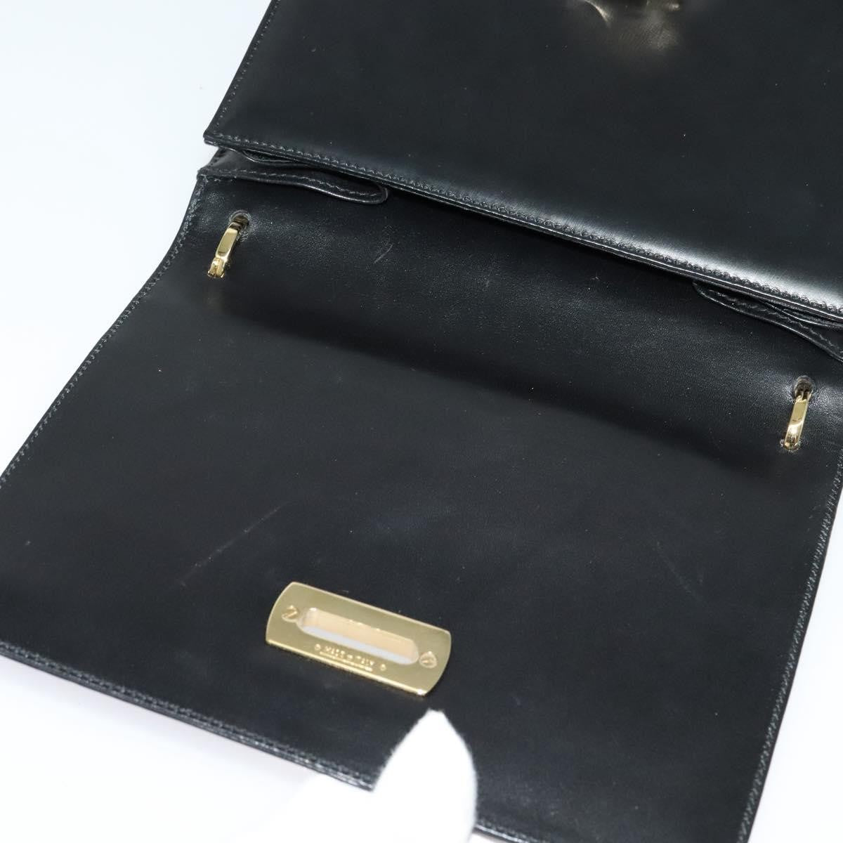 Salvatore Ferragamo Gancini Shoulder Bag Leather, BLACK, LEATHER, Shoulder bag
