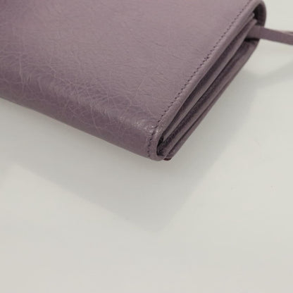 Balenciaga Classic Continental Zip Around Wallet Leather, PURPLE, LEATHER, Wallets