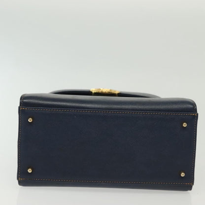 Valentino Garavani Vintage Handbag Leather, NAVY, LEATHER, Handbag