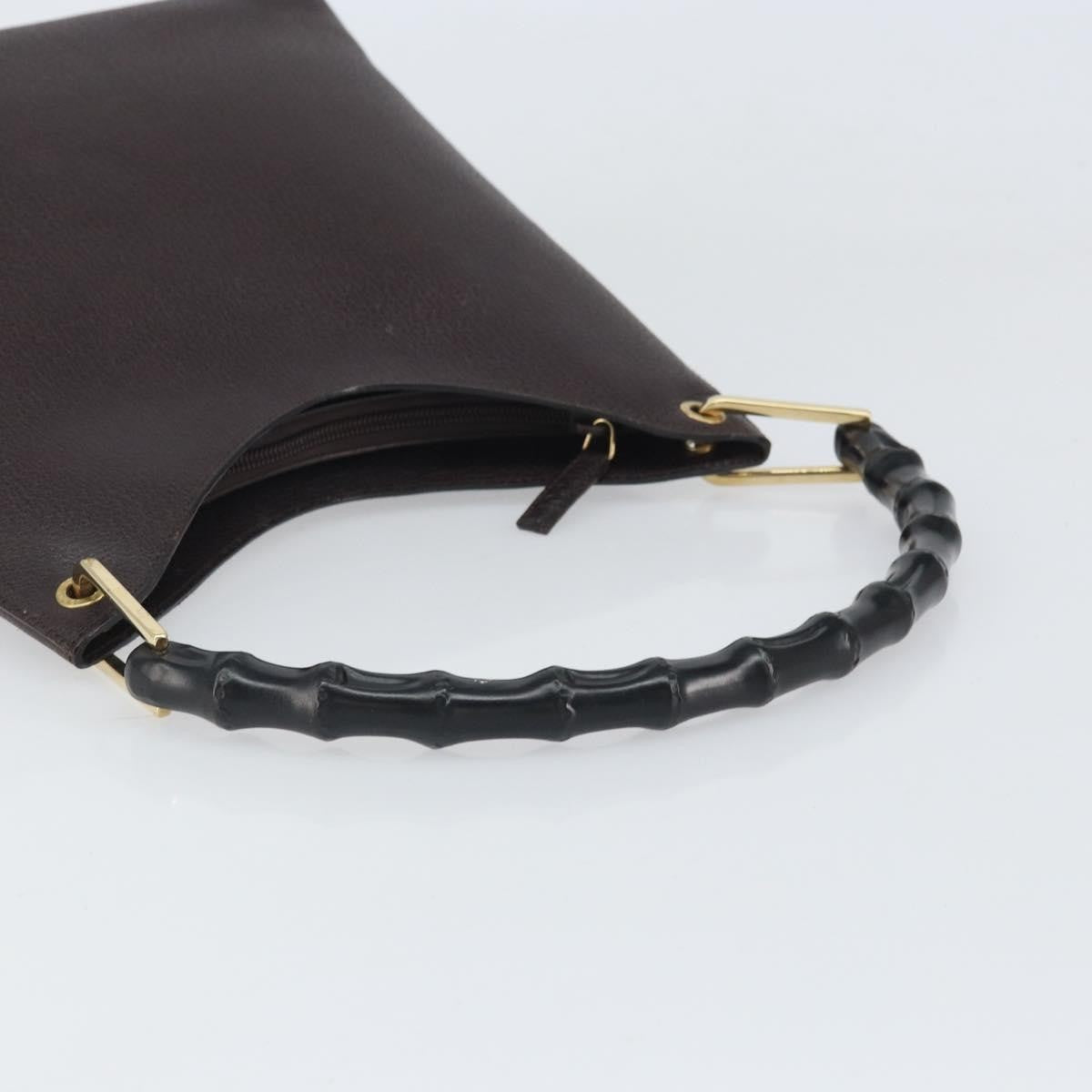 Gucci Vintage Bamboo Hobo Leather, BROWN, LEATHER, Shoulder bag