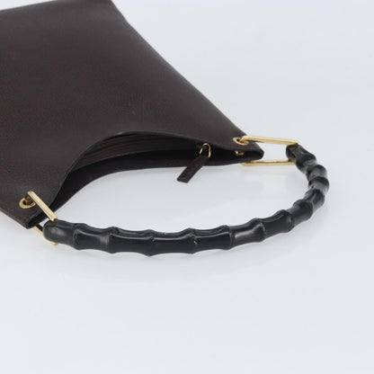 Gucci Vintage Bamboo Hobo Leather, BROWN, LEATHER, Shoulder bag