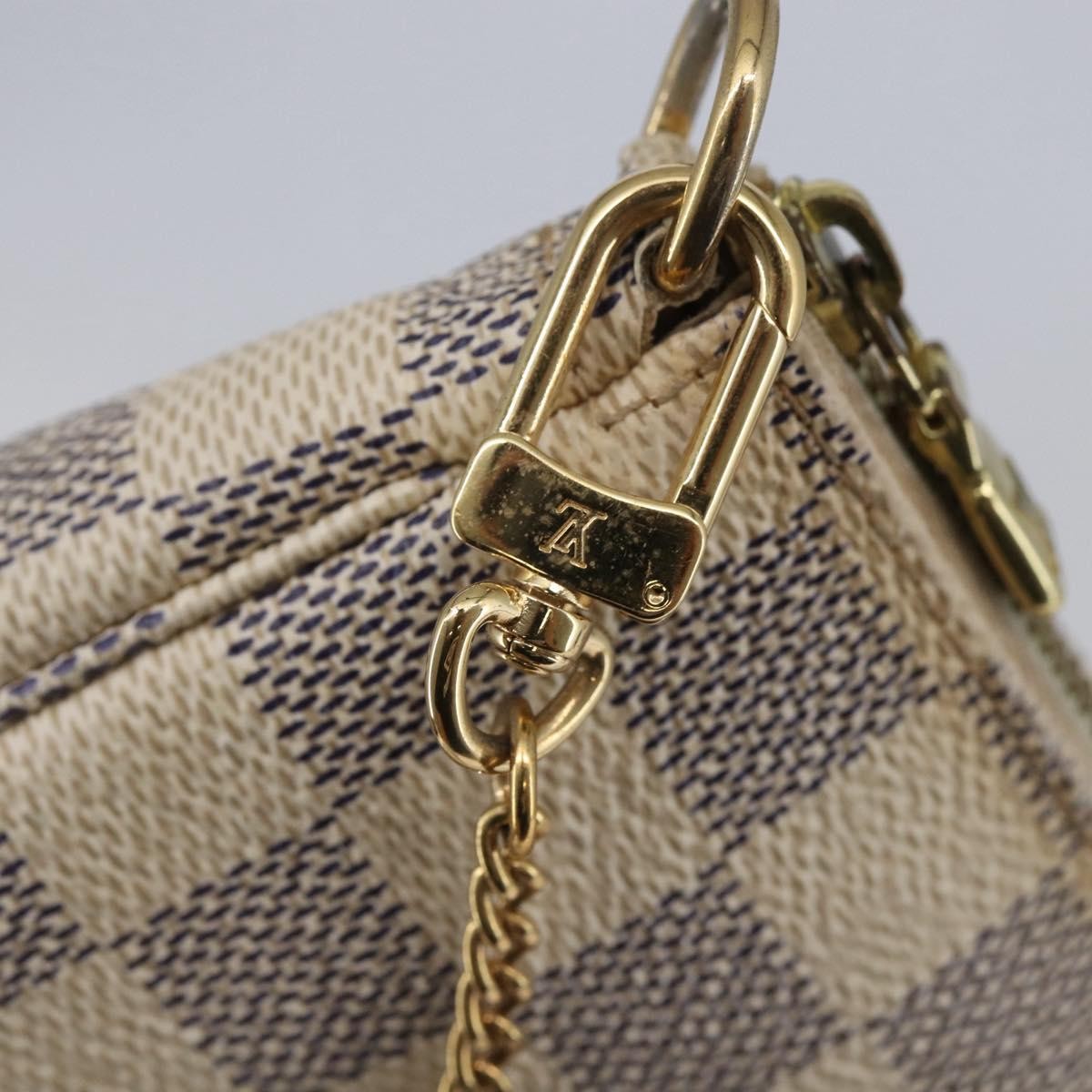 Louis Vuitton Pochette Accessoires Damier, WHITE, CANVAS, Clutche & pouche