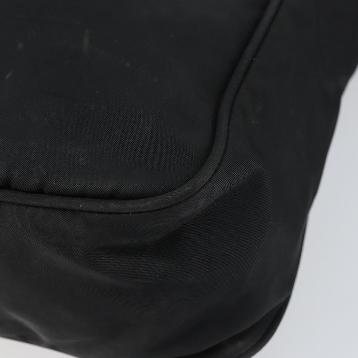 Prada Front Pocket Zip Messenger Bag Tessuto with Saffiano Leather, Black, Nylon, Shoulder Bag