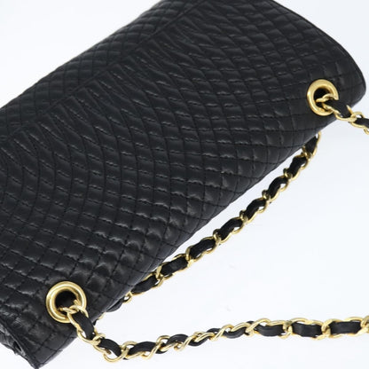 Bally Vintage Chain Shoulder Bag Quilted Leather, Black, Leather, Shoulder Bag