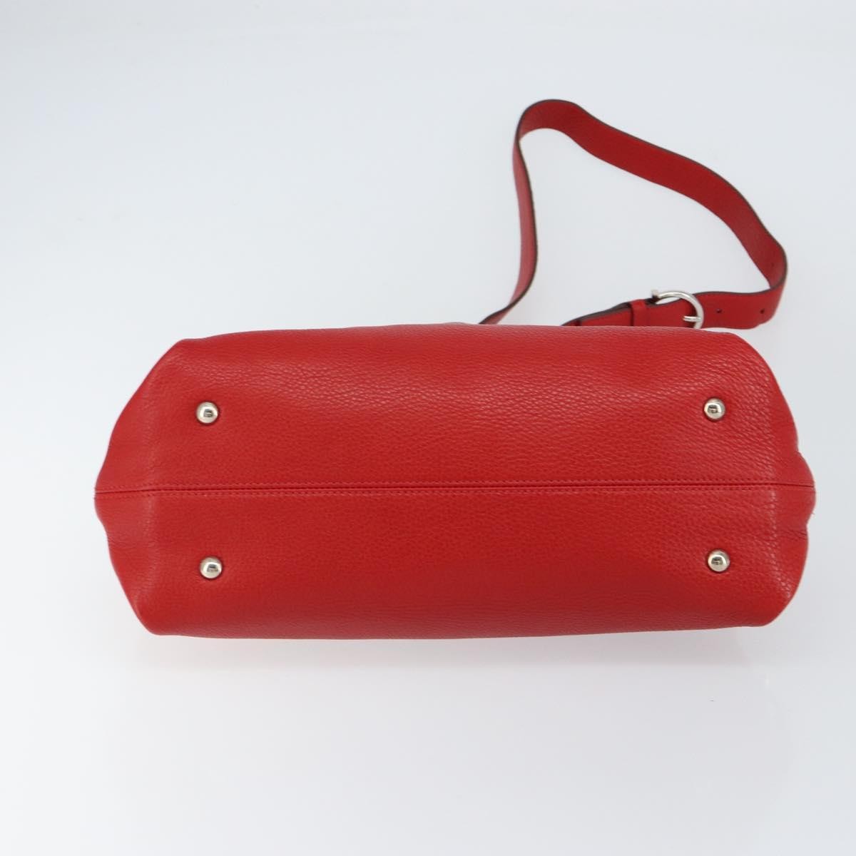 Salvatore Ferragamo Sofia Satchel Grainy Leather, RED, LEATHER, Handbag
