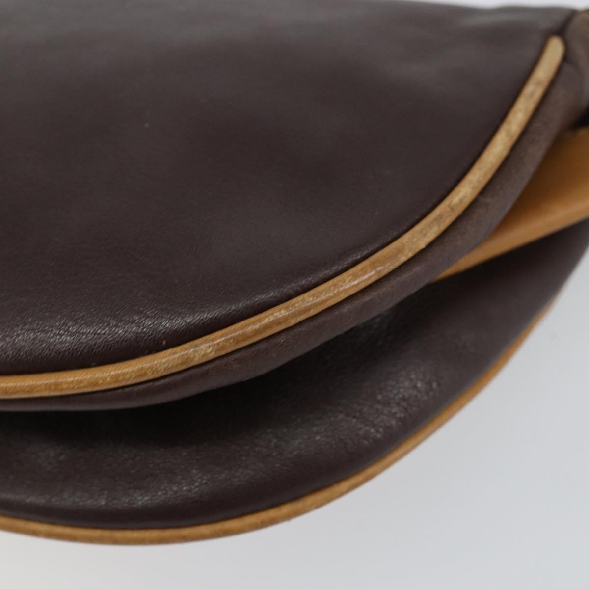 Celine Vintage Shoulder Bag Leather, BROWN, LEATHER, Shoulder bag