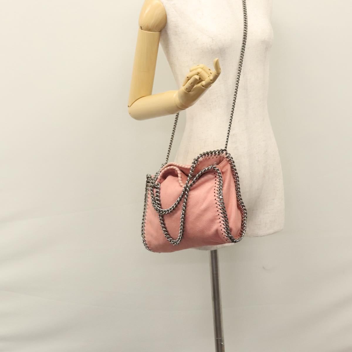Stella McCartney Falabella Fold Over Crossbody Bag Shaggy Deer, PINK, POLYESTER, Crossbody bag