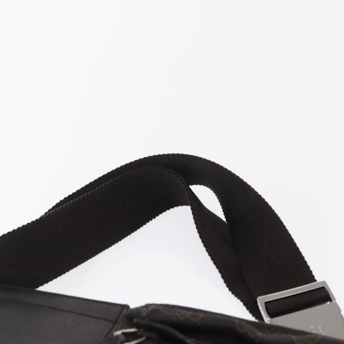 Gucci Vintage Double Belt Bag GG Canvas with Leather, BROWN, CANVAS, Clutche & pouche
