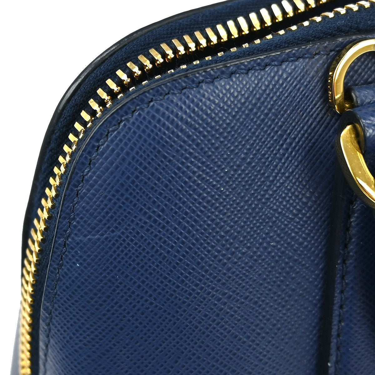 Prada Promenade Bag Saffiano Leather, BLUE, LEATHER, Handbag
