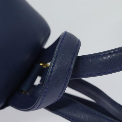 Christian Dior Vintage Flap Backpack Leather, BLUE, LEATHER, Backpack