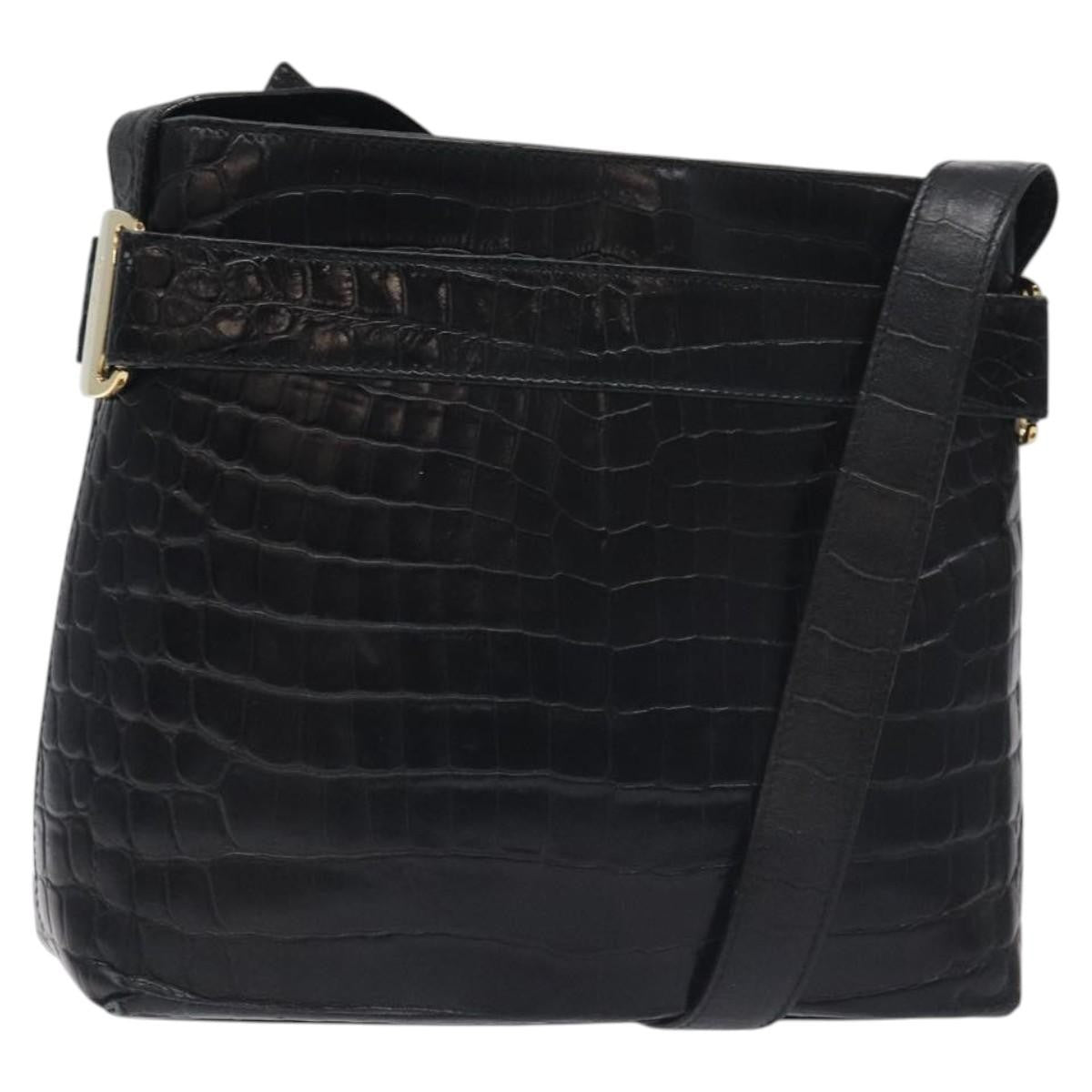 Salvatore Ferragamo Vara shoulder Bag Leather, BLACK, LEATHER, Shoulder bag
