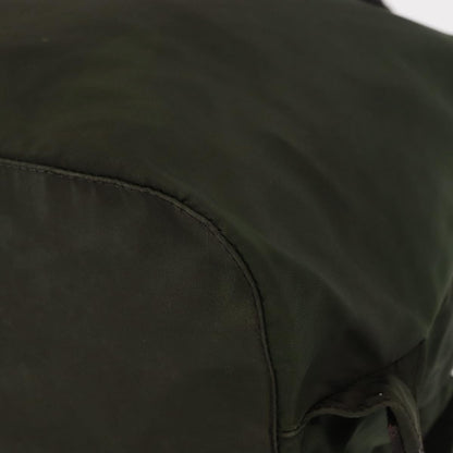 Prada Vela Double Front Pocket Backpack Tessuto with Saffiano Leather, KHAKI, NYLON, Backpack