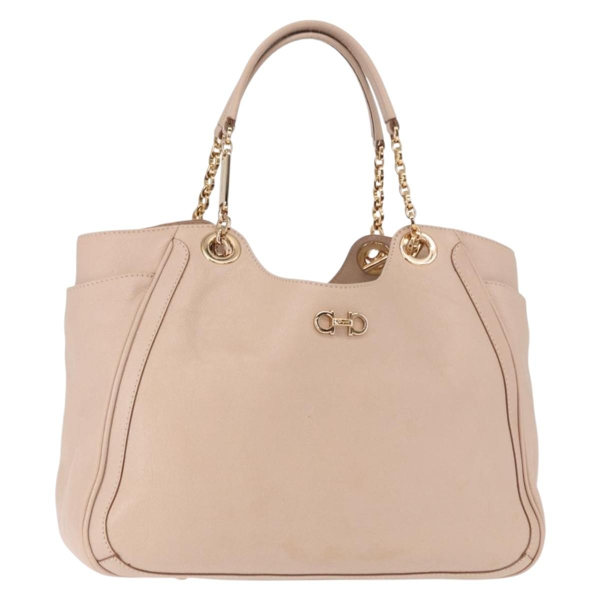 Salvatore Ferragamo Betulla Chain Tote Leather, PINK, LEATHER, Tote bag