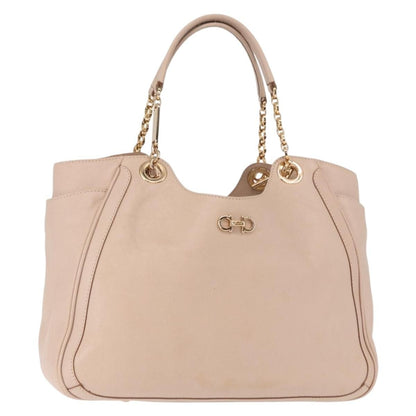 Salvatore Ferragamo Betulla Chain Tote Leather, PINK, LEATHER, Tote bag