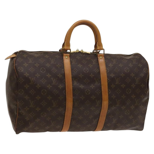 Louis Vuitton Keepall Bag Monogram Canvas, BROWN, CANVAS, Travel bag