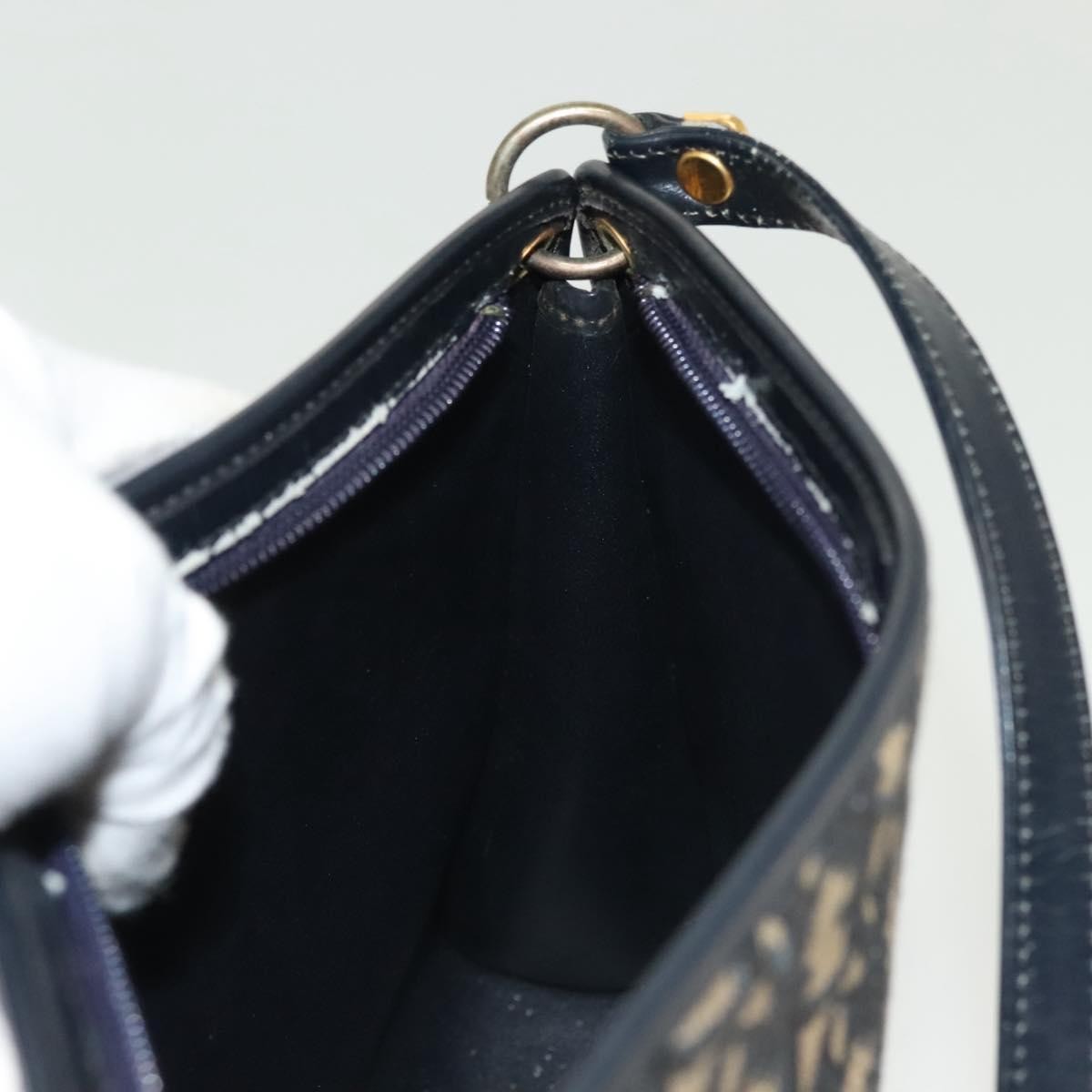 Christian Dior wristlet zip dior Canvas, NAVY, CANVAS, Shoulder bag