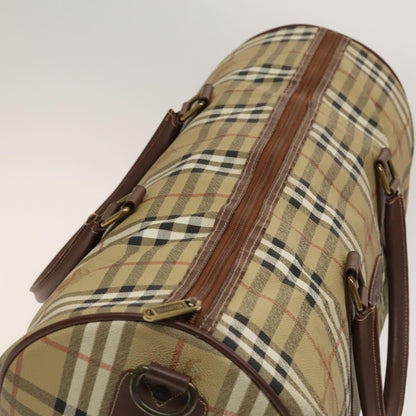 Burberry Nova check boston bag Canvas, Beige, PVC, Travel Bag