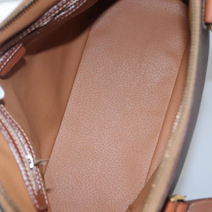 Celine Vintage Macadam Handbag Canvas and Leather, BROWN, CANVAS, Handbag
