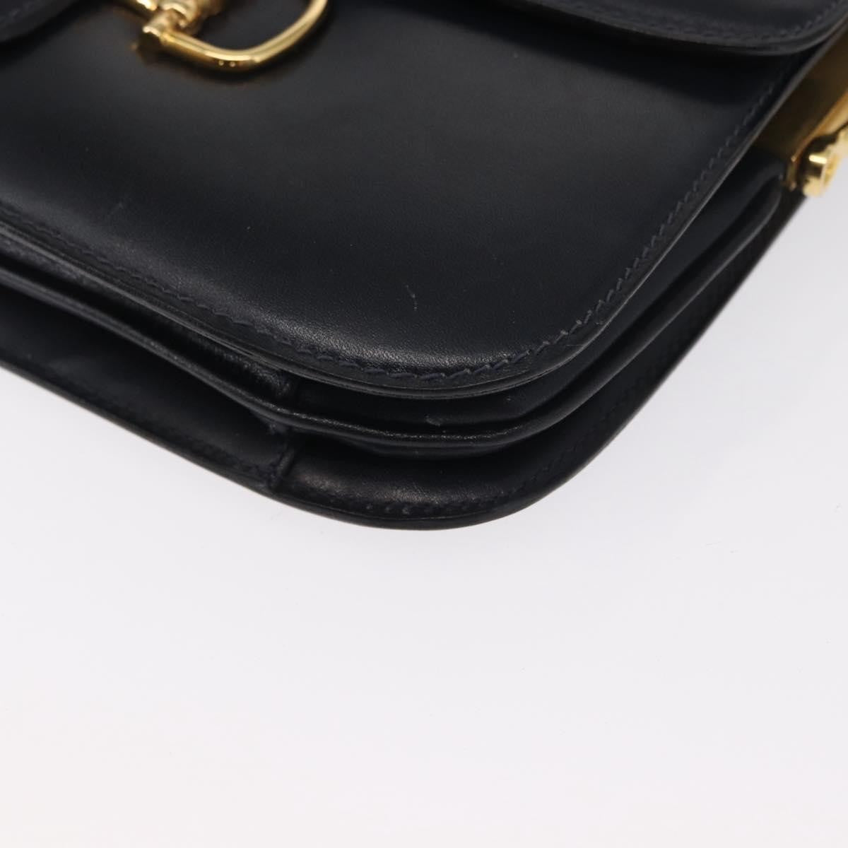 Celine Vintage Carriage Flap Bag Leather, NAVY, LEATHER, Shoulder bag