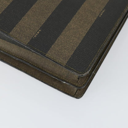 Fendi Vintage Pequin Briefcase Bag Coated Canvas, BROWN, CANVAS, Briefcase