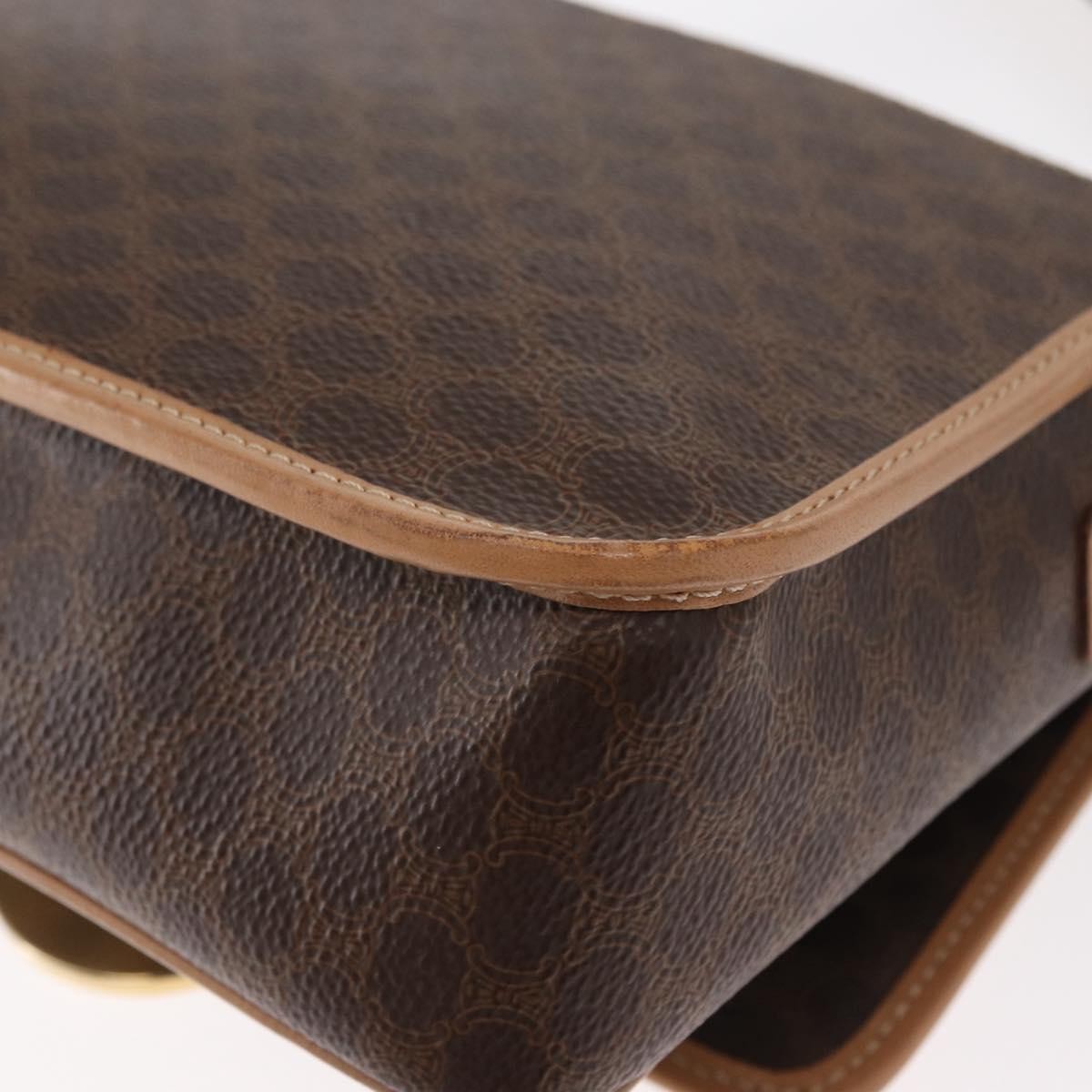 Celine Vintage Macadam Shoulder Bag Canvas and Leather, BROWN, CANVAS, Shoulder bag