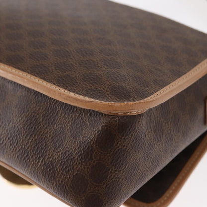 Celine Vintage Macadam Shoulder Bag Canvas and Leather, BROWN, CANVAS, Shoulder bag