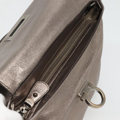 Salvatore Ferragamo Sofia Satchel Smooth Leather, GOLD, LEATHER, Handbag