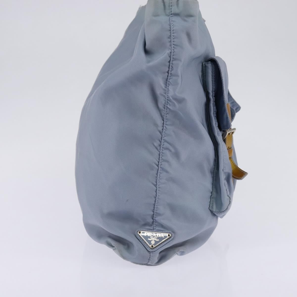 Prada Side Pocket Tote Nylon, BLUE, NYLON, Tote bag