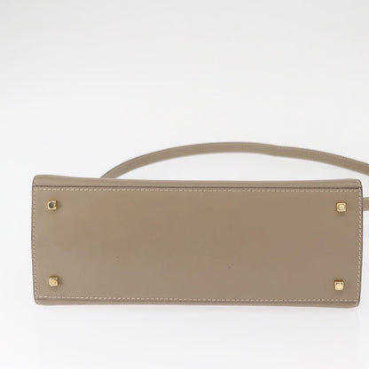 Salvatore Ferragamo Gancini Top Handle Flap Bag Leather, BEIGE, LEATHER, Handbag