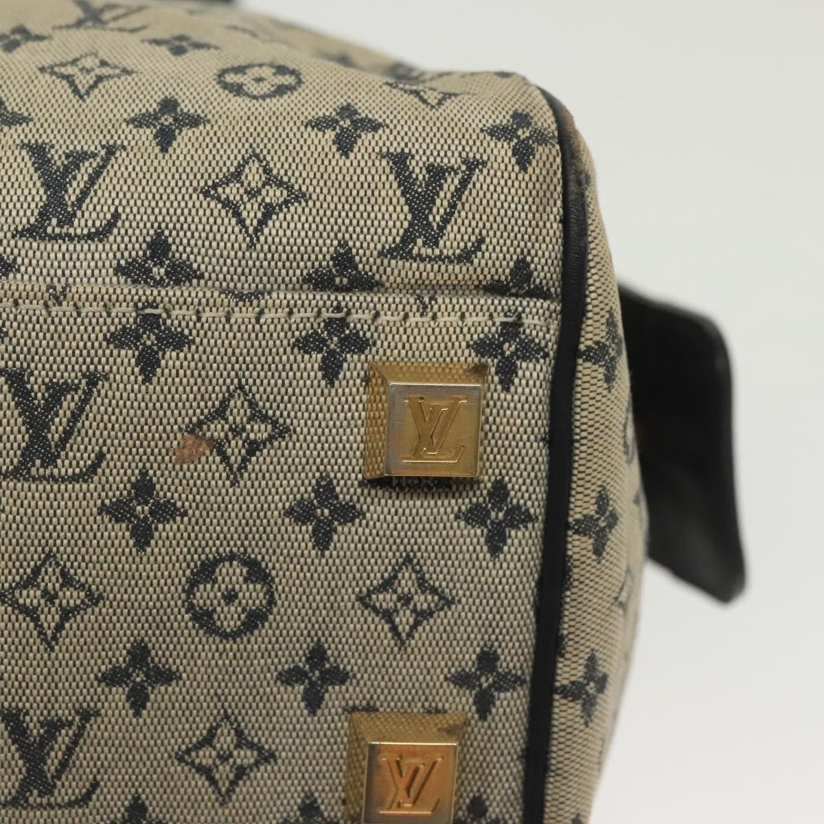 Louis Vuitton Josephine Handbag Mini Lin, BLUE, CANVAS, Handbag