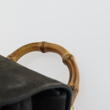 Gucci Vintage Bamboo Backpack Suede, NAVY, SUEDE, Backpack