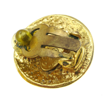 Chanel CC Button Clip-On Earrings Metal, GOLD, GOLD_PLATED, Earrings