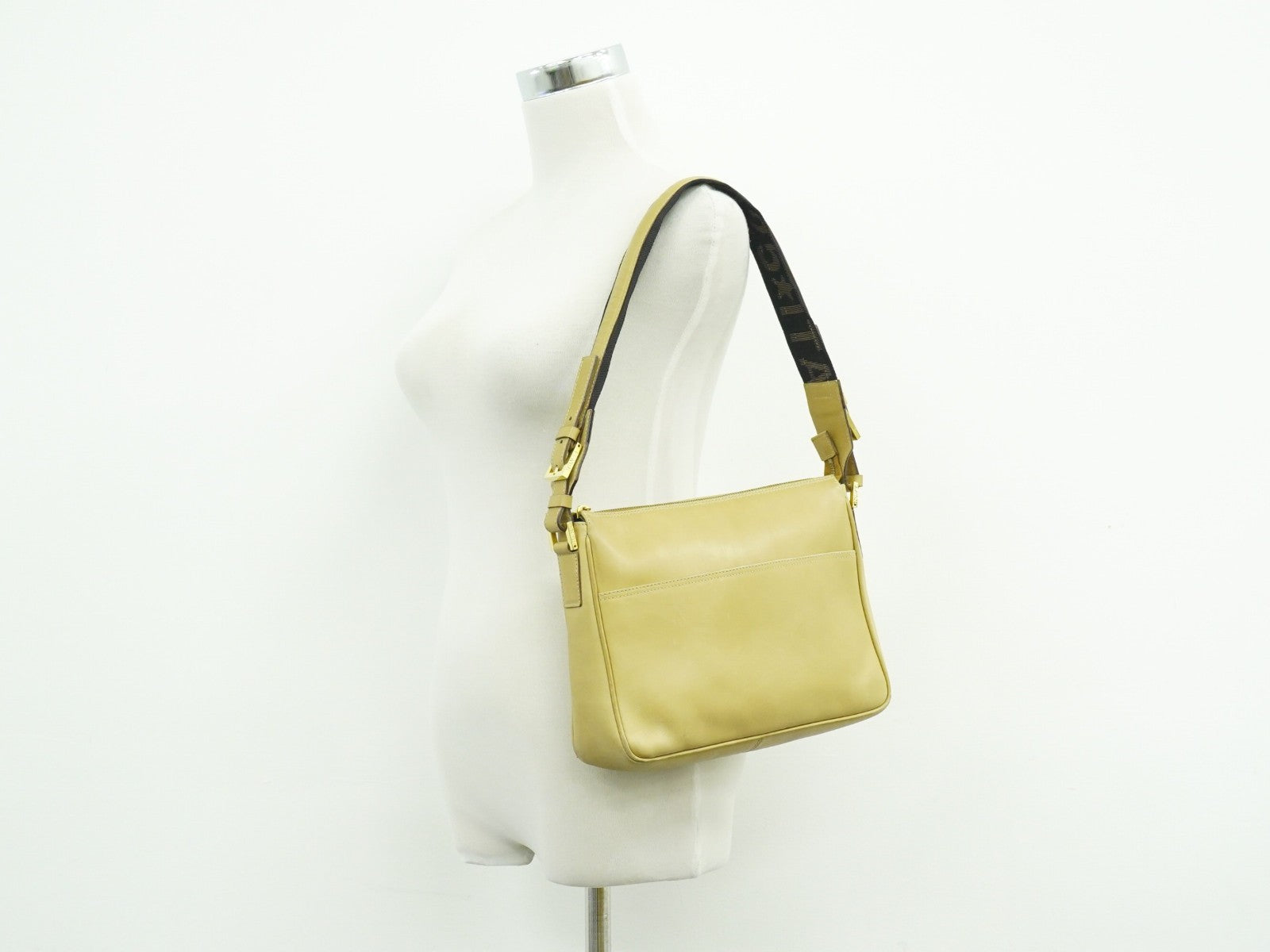 Fendi Baguette Bag Leather, BEIGE, LEATHER, Handbag