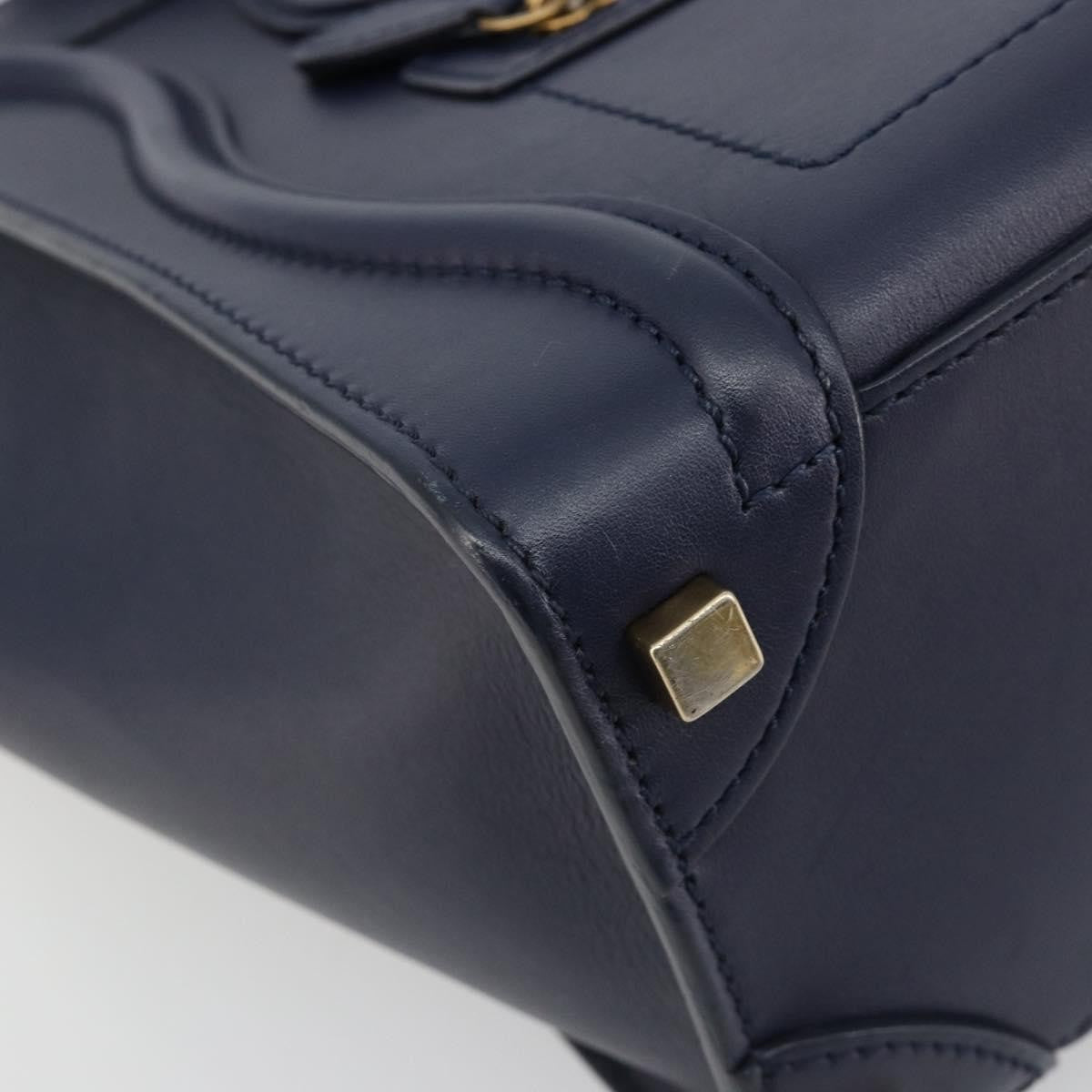 Celine Tricolor Luggage Bag Leather, Navy, Leather, Handbag