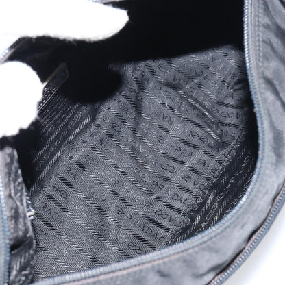 Prada Front Zip Messenger Bag Tessuto, BLACK, NYLON, Shoulder bag