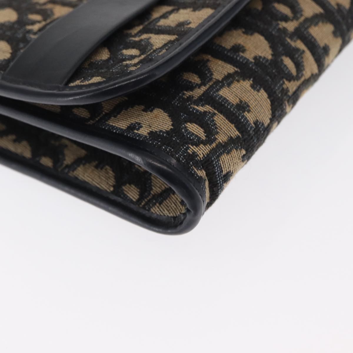 Christian Dior Vintage CD Chain Flap Shoulder Bag Diorissimo Canvas, NAVY, CANVAS, Shoulder bag