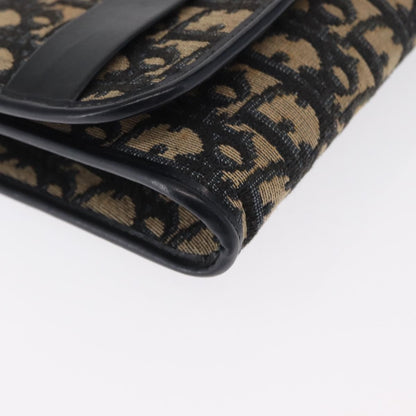 Christian Dior Vintage CD Chain Flap Shoulder Bag Diorissimo Canvas, NAVY, CANVAS, Shoulder bag