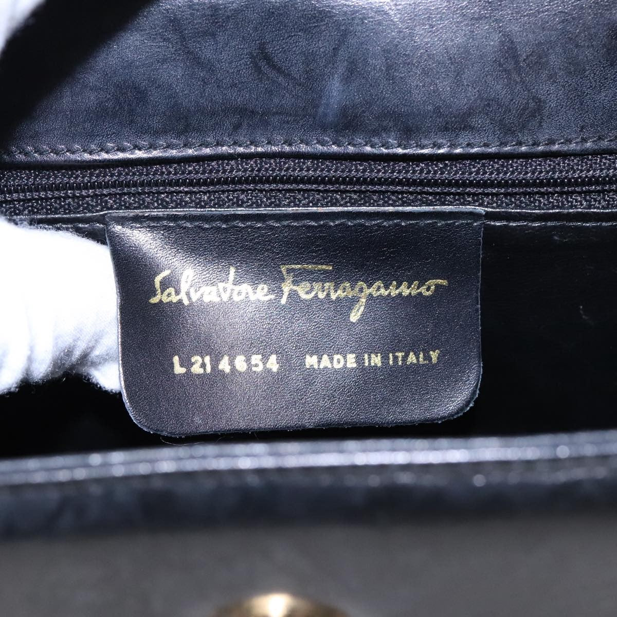 Salvatore Ferragamo Vintage Shoulder Bag Leather, BLACK, LEATHER, Shoulder bag