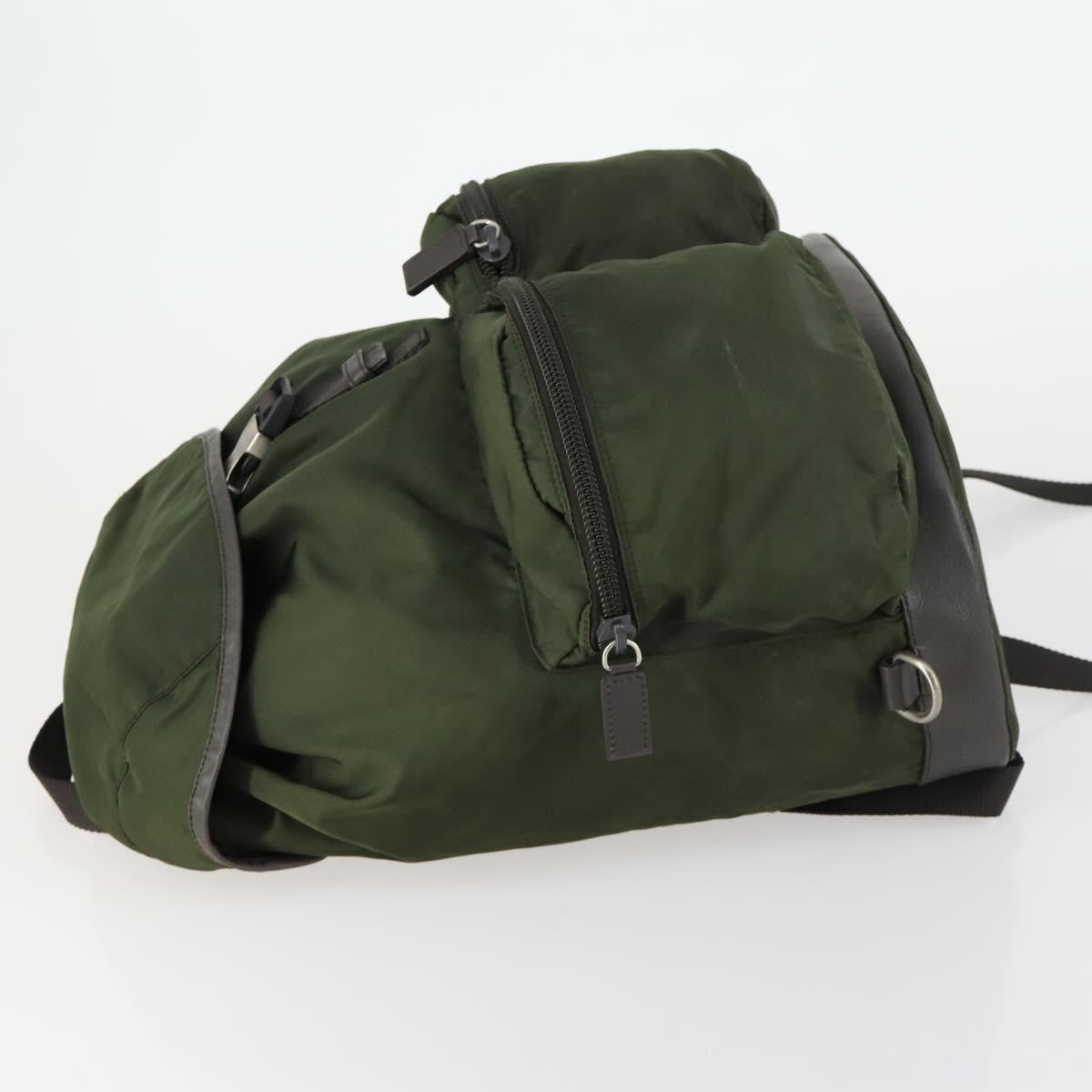 Prada Double Front Pocket Backpack Tessuto, KHAKI, NYLON, Backpack